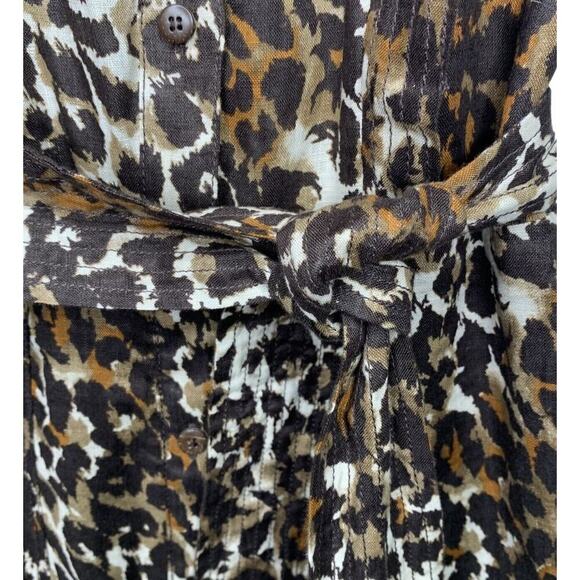 Veronica Beard Hanneli Animal Print Linen Shirtdress Womens Size 0 NWOT $495 - Picture 8 of 14